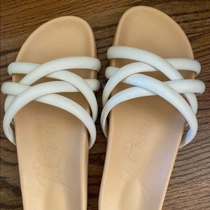 J Crew white leather sandals size 7.5